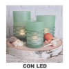 Quadro stampa mare atmosfera con led conchiglie e candele 40x40cm 43550 COLORI E LUCI