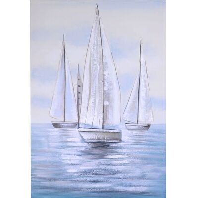 Quadro azzurro mare e barche a vela 60x90 38860 COLORI E LUCI