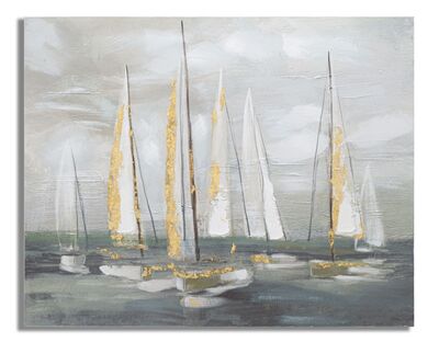 Quadro mare barche a vela 100x80 particolari oro  40809