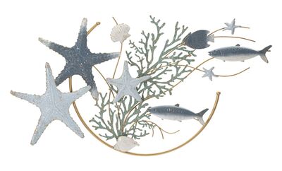 Quadro con pesci, stelle marine e alghe nei colori del mare 95,3x53,3  41130