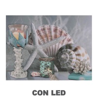 Quadro stampa mare conchiglie vibrazioni mare led 40x30 43560 COLORI E LUCI