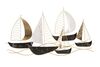 Quadro in metallo 3d barche a vela onde mare dorate 115x63 40505 COLORI E LUCI