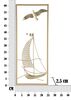 Quadro dorato in metallo con bordo rettangolare barca a vela e gabbiani 25X61 40509 COLORI E LUCI - foto 5