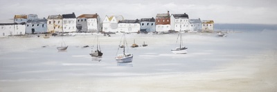 Quadro moderno lungo orizzontale 150x50 con case affacciate sul mare 40375 COLORI E LUCI