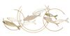 Decorazione pareti quadro grande onde a cerchio con pesci 142,9x61,60  40753