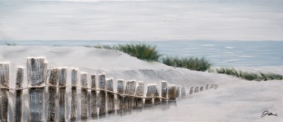 Quadro dune sul mare con staccionata 150x65  42372
