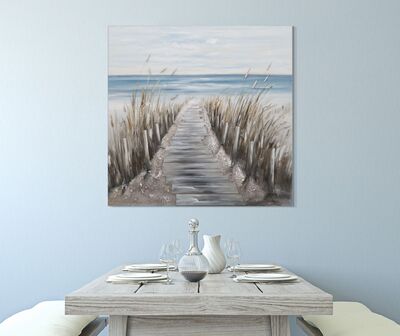 Quadro quadrato passaggio sul mare 100x100cm  40352