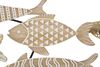 Immagine aggiuntiva di Quadro 118x46,4 branco pesci oro bianchi in legno e metallo  40752