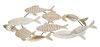 Quadro 118x46,4 branco pesci oro bianchi in legno e metallo  40752