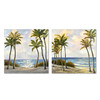 Coppia quadri poesia del mare 80x80 con palme