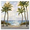 Quadro dipinto poesia del mare 80x80 con palme  43061