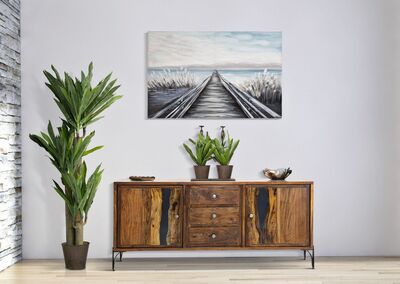 Quadro lungo orizzontale pontile sul mare 120x80  40351