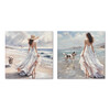 Set 2 quadri ragazza mare