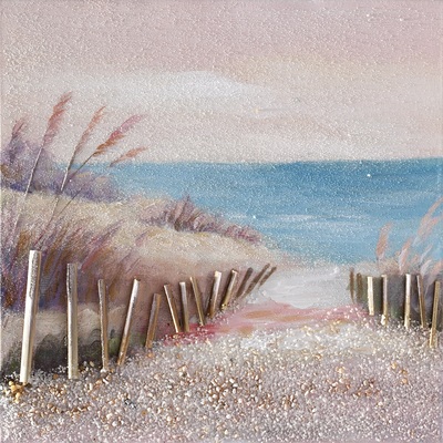 Quadro scorcio di mare al tramonto 30x30  41381