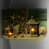 Immagine aggiuntiva di Quadro stampa vibrazioni marine lanterna bianca luce led e conchiglie 60x40  
