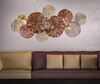Quadro composizione in metallo fiori e foglie toni rame e marrone 118x58  40902 - foto 5