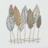 Quadro in metallo design composizione in rilievo di foglie 87x75cm  40304