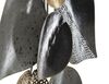 Particolare di Composizione orizzontale o verticale da parete foglie nero bianco oro 62,5x40  40639