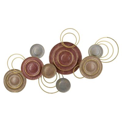 Cerchi oro e rossi su pannello da parete 135x64cm  39001
