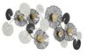 Immagine aggiuntiva di Composizione quadro in metallo grande 143x64 fiori e foglie  40645