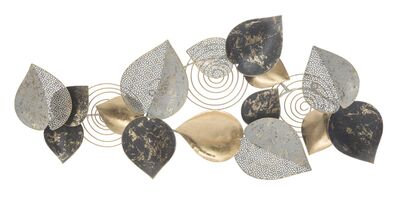 Decorazione quadro a parete spirali oro e foglie 97x43cm  40638