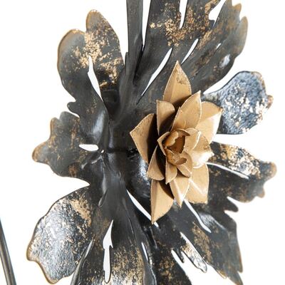 Decorazione 3d da parete quadro metallo fiori spruzzi oro 35x88  40445