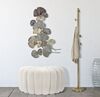 Decorazione grande verticale quadro in metallo argento scuro oro foglie di ginkgo 76x126  41202 - foto 4
