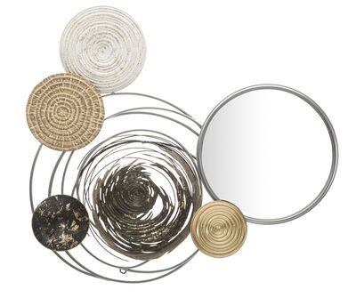 Decorazione astratta da parete con specchio metallo cerchi 90x101,5  40655