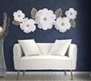 Decorazione quadro verticale orizzontale lungo bianco e oro 158x60  40959 - foto 4
