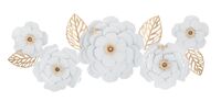 Decorazione quadro verticale orizzontale lungo bianco e oro 158x60  40959