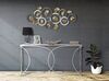 Decorazione cerchi grigi bianchi foglie oro modello A 126x58  40641 - foto 4