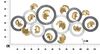 Decorazione cerchi grigi bianchi foglie oro modello A 126x58  40641 - foto 5