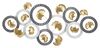 Decorazione cerchi grigi bianchi foglie oro modello A 126x58  40641
