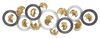 Decorazione cerchi grigi bianchi foglie oro modello B 127,5x44,5  40642