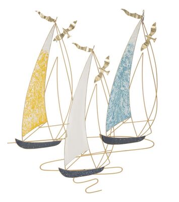 Quadro con barche a vela sul mare pannello di metallo lungo 78,7x97,8 41134 COLORI E LUCI