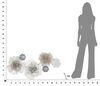 Decorazione da appendere fiori bianchi su metallo sfumature grigie 119x60cm  40380 - foto 9