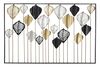 Immagine aggiuntiva di Decorazione grande in metallo da parete quadro griglia foglie nero silver or