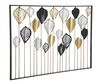 Decorazione grande in metallo da parete quadro griglia foglie nero silver e oro 120x78,5cm  40313 - foto 7