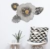 Decorazione quadro in metallo 3d fiore bianco con foglioline  41199 - foto 4