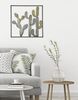 Decorazione in metallo da parete cactus bordo quadro 50cm  40300
