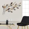Decorazione quadro moderno in metallo ramo con foglie  40446