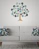 Immagine aggiuntiva di Decorazione da parete a quadro in metallo albero oro blu azzurro 89x90cm  403