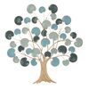 Particolare di Decorazione da parete a quadro in metallo albero oro blu azzurro 89x90cm  40314