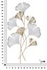 Decorazione grande e semplice da parete foglie Ginkgo bianco e oro 58x104,8  40903 - foto 5