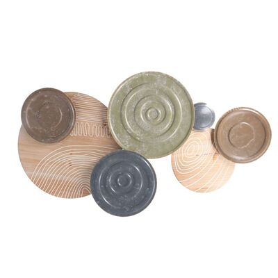 Decoro pannello legno tortora verde blu 90x48  39002