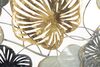 Ulteriore dettaglio di Decorazione da parete quadro in metallo ricamo di foglie bianco grigio nero e
