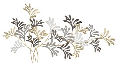 Decorazione da parete quadro grande rami con foglie oro e argento 130,8x70,5 42649 COLORI E LUCI