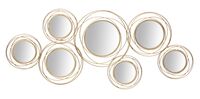 Decorazione pannello parete metallo oro con specchi 124,5x53,5  40648