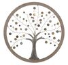 Decoro quadro grande in metallo albero della vita con cerchio legno 80cm  40958