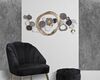 Decorazione parete astratta grande con cerchio curve e pietre 121x54,6  40904 - foto 4